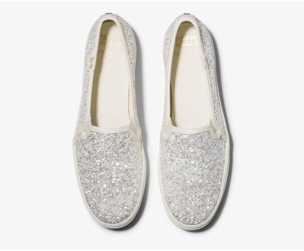 Slip Ons Keds Femme Blanche - Kate Spade New York Triple Decker Glitter - 905-CXTAME